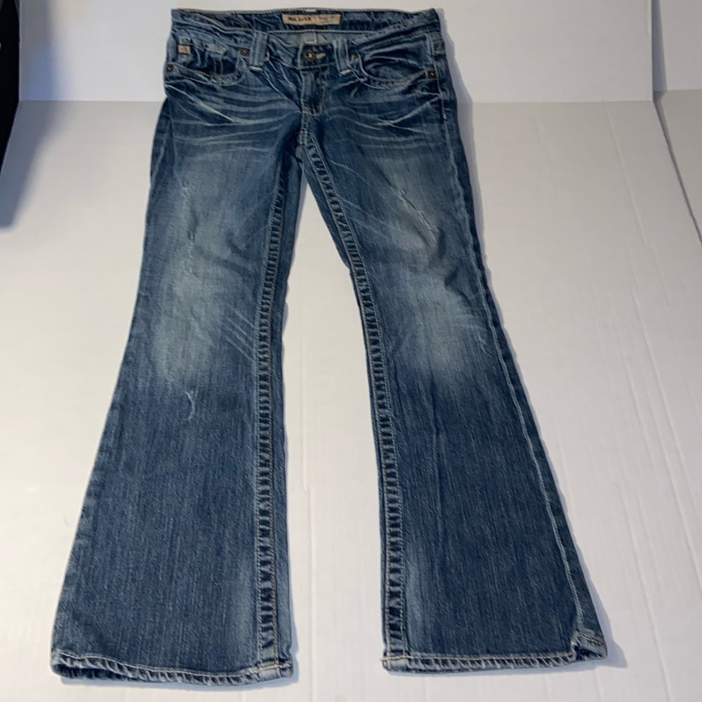 Big Star Casey K Low Rise Fit Women’s Size 26 S Distressed Bootcut Blue Jeans